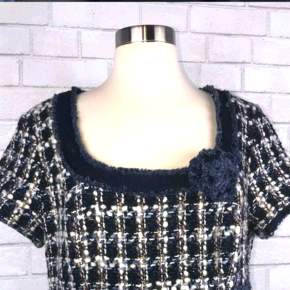 Etcetera Tweed Denim Dress Size 6 T 1989 - Picture 1 of 6